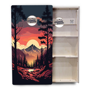 Mountain Sunset - Cornhole Boards - 4 Designs - Tournament Series