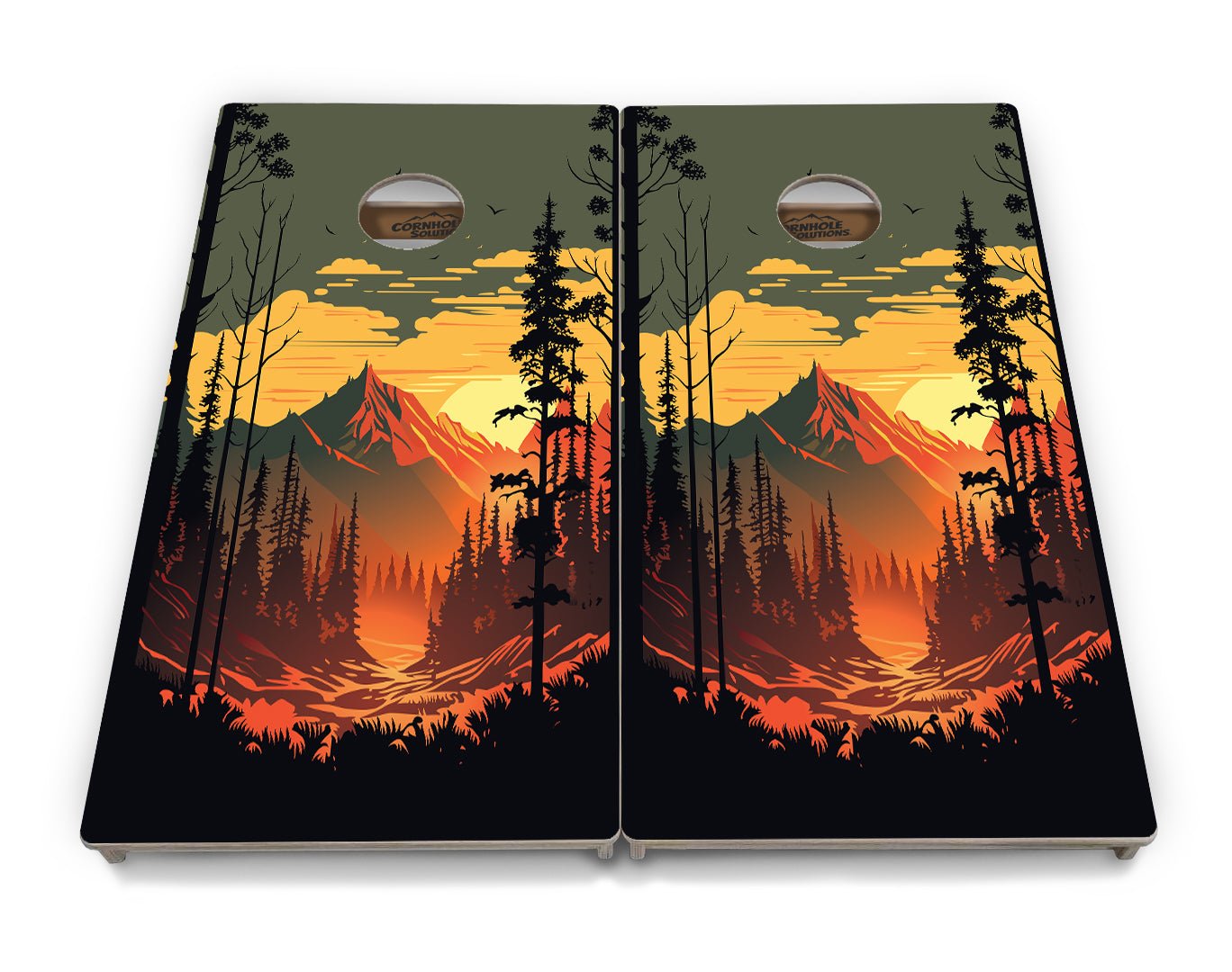 Mountain Sunset - Cornhole Boards - 4 Designs - Tournament Series