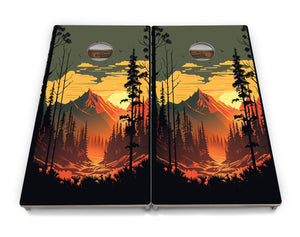 Mountain Sunset - Cornhole Boards - 4 Designs - Tournament Series