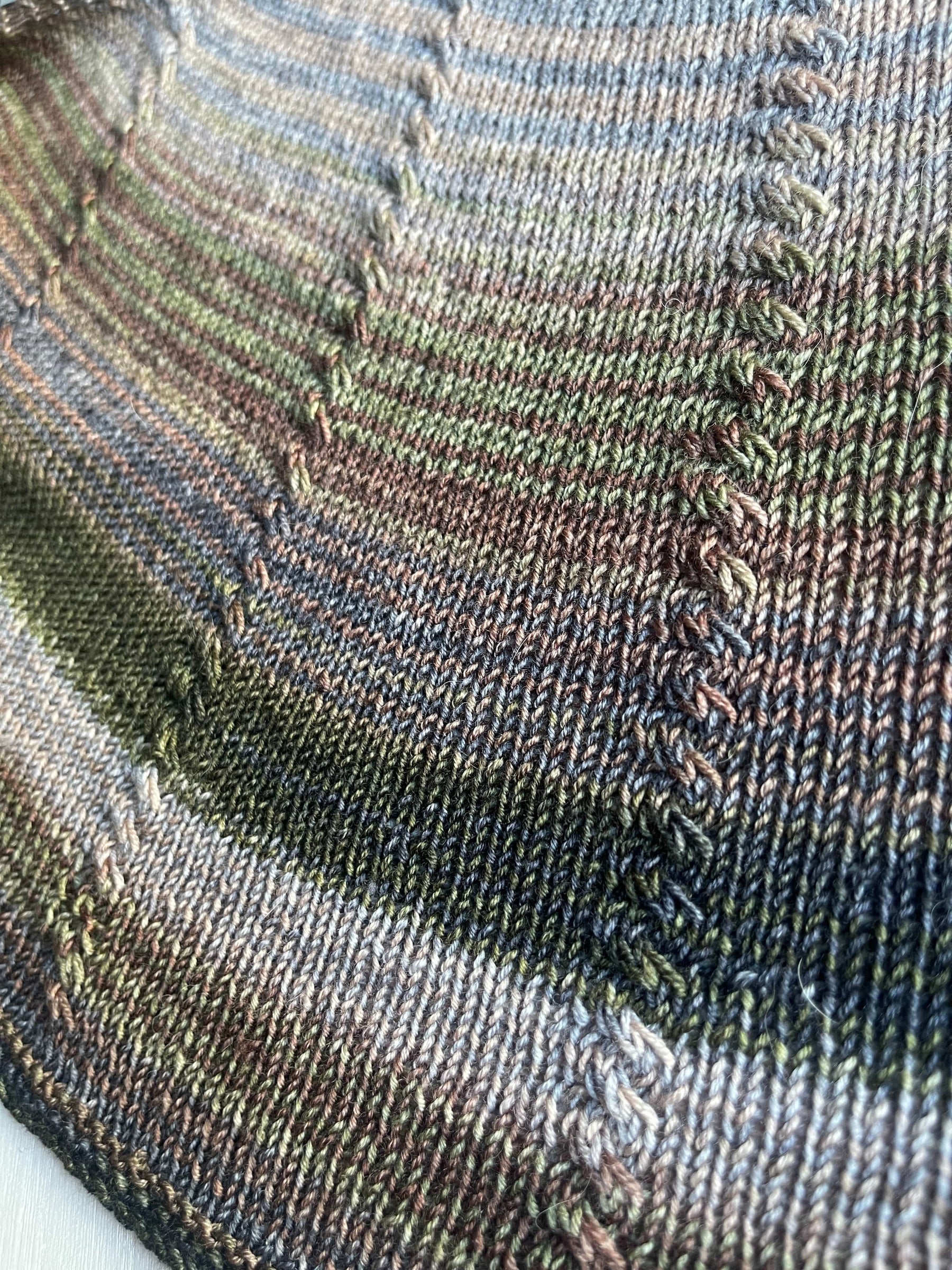 Canyon Ridge Crescent Shawl Pattern Digital pattern detail view 2 by Mountaintop Yarn