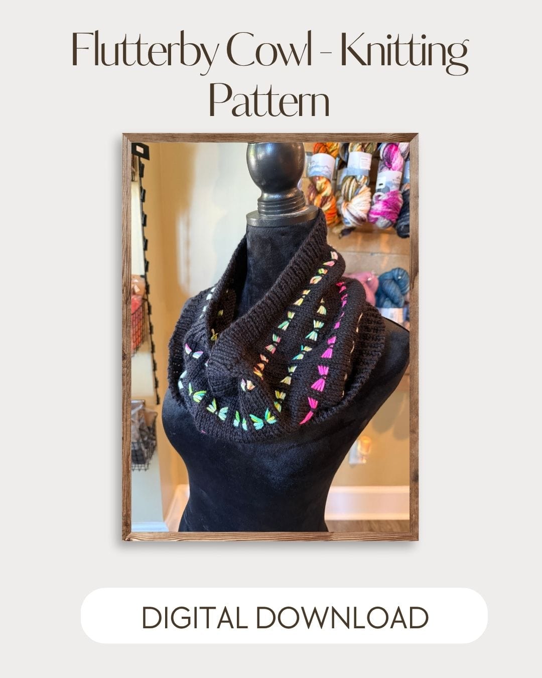 Flutterby Cowl Digital Knitting Pattern Digital Patterns by Mountaintop Yarn