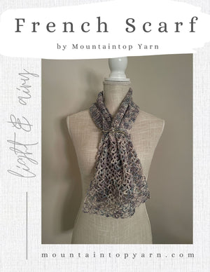 French Scarf Crochet Pattern Digital Patterns by Mountaintop Yarn