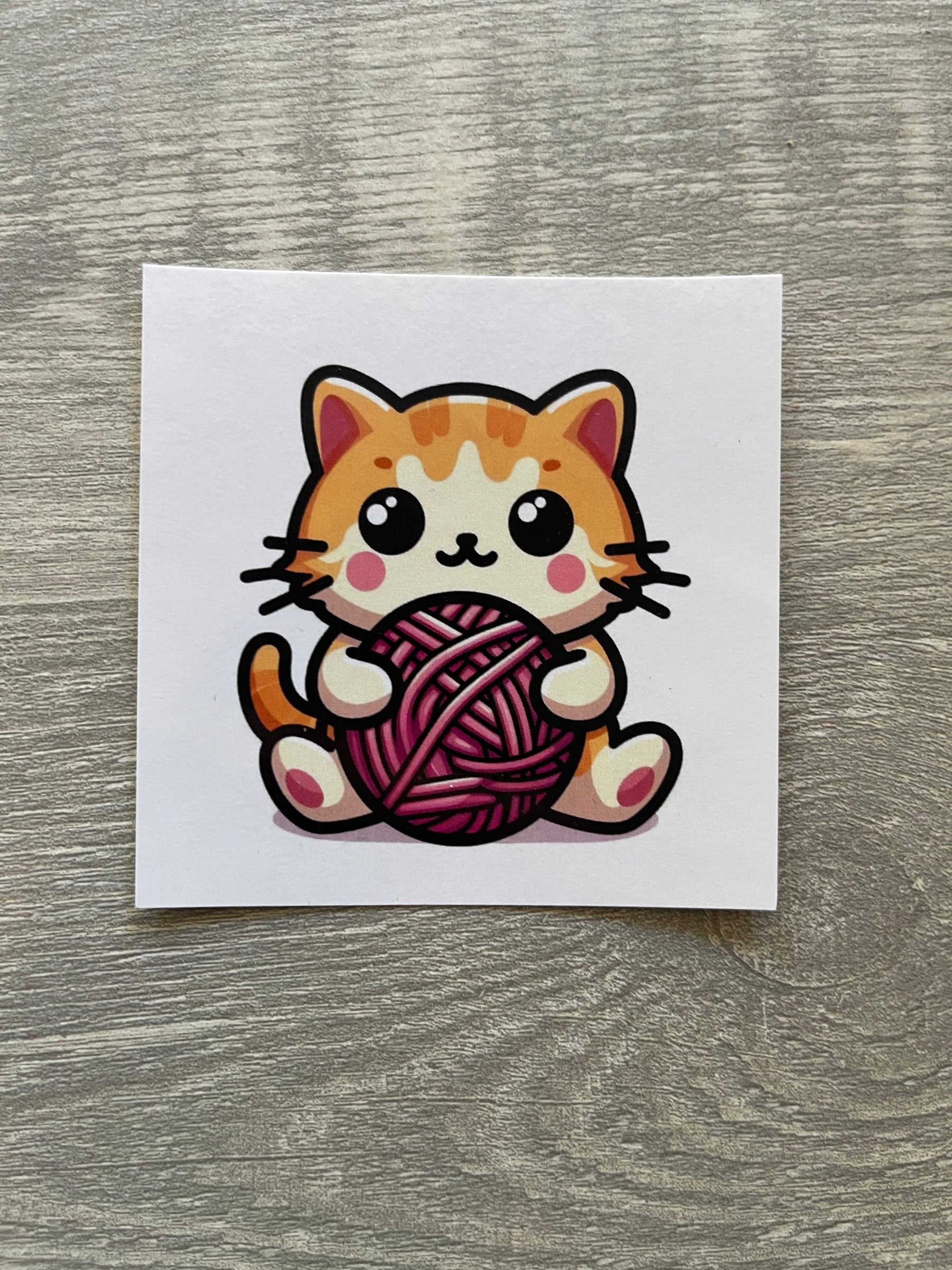 Kitten with Yarn Sticker Stickers by Mountaintop Yarn