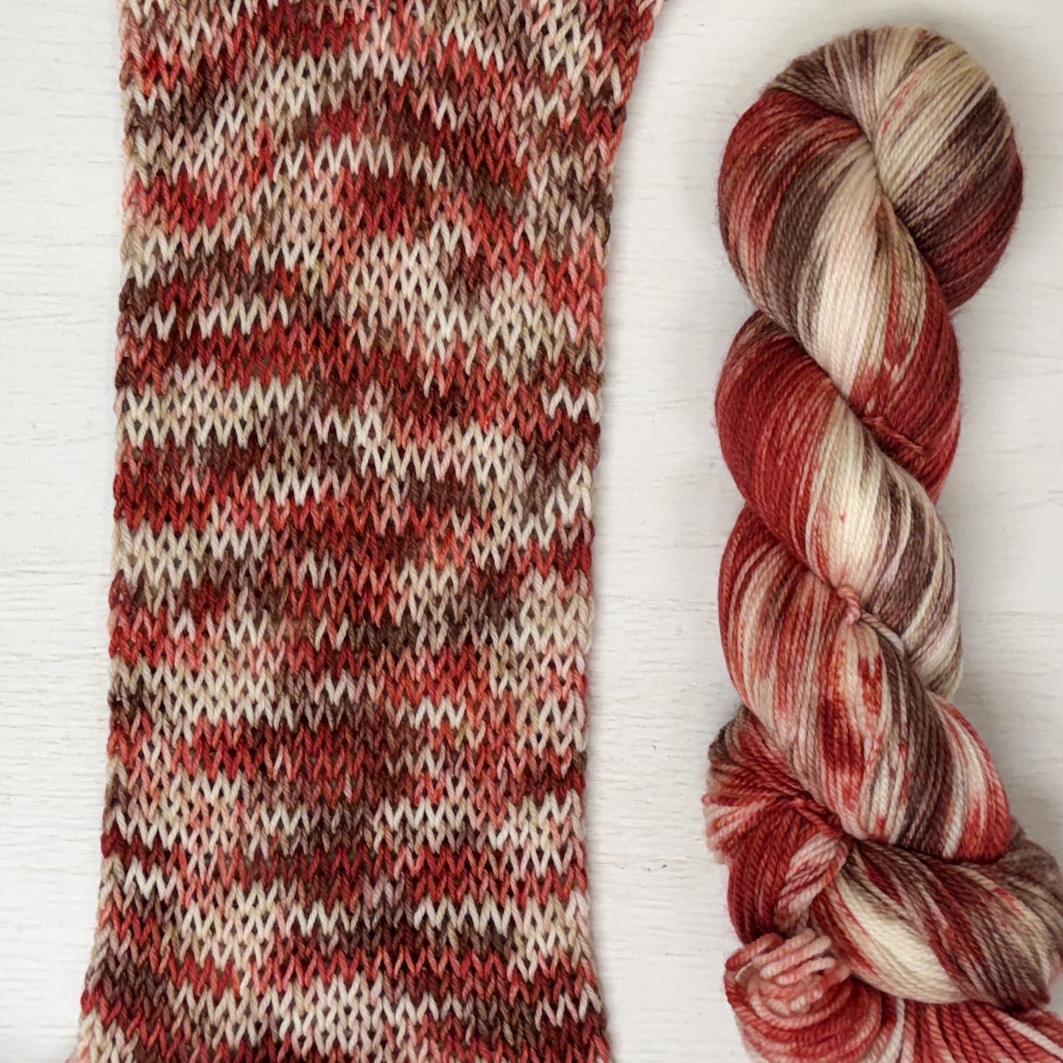 Peppermint Mocha detail view 2 by Mountaintop Yarn