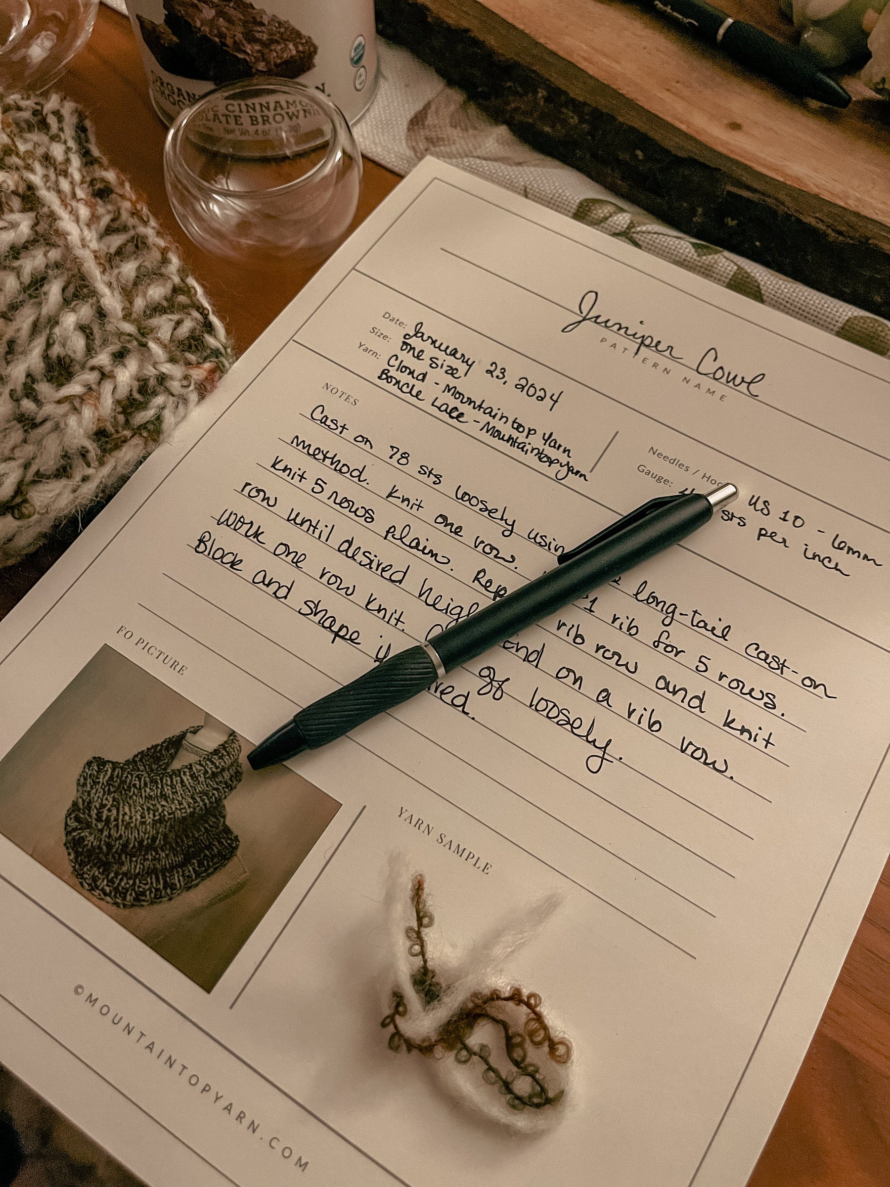 Project Tracker Printable Digital Printables by Mountaintop Yarn
