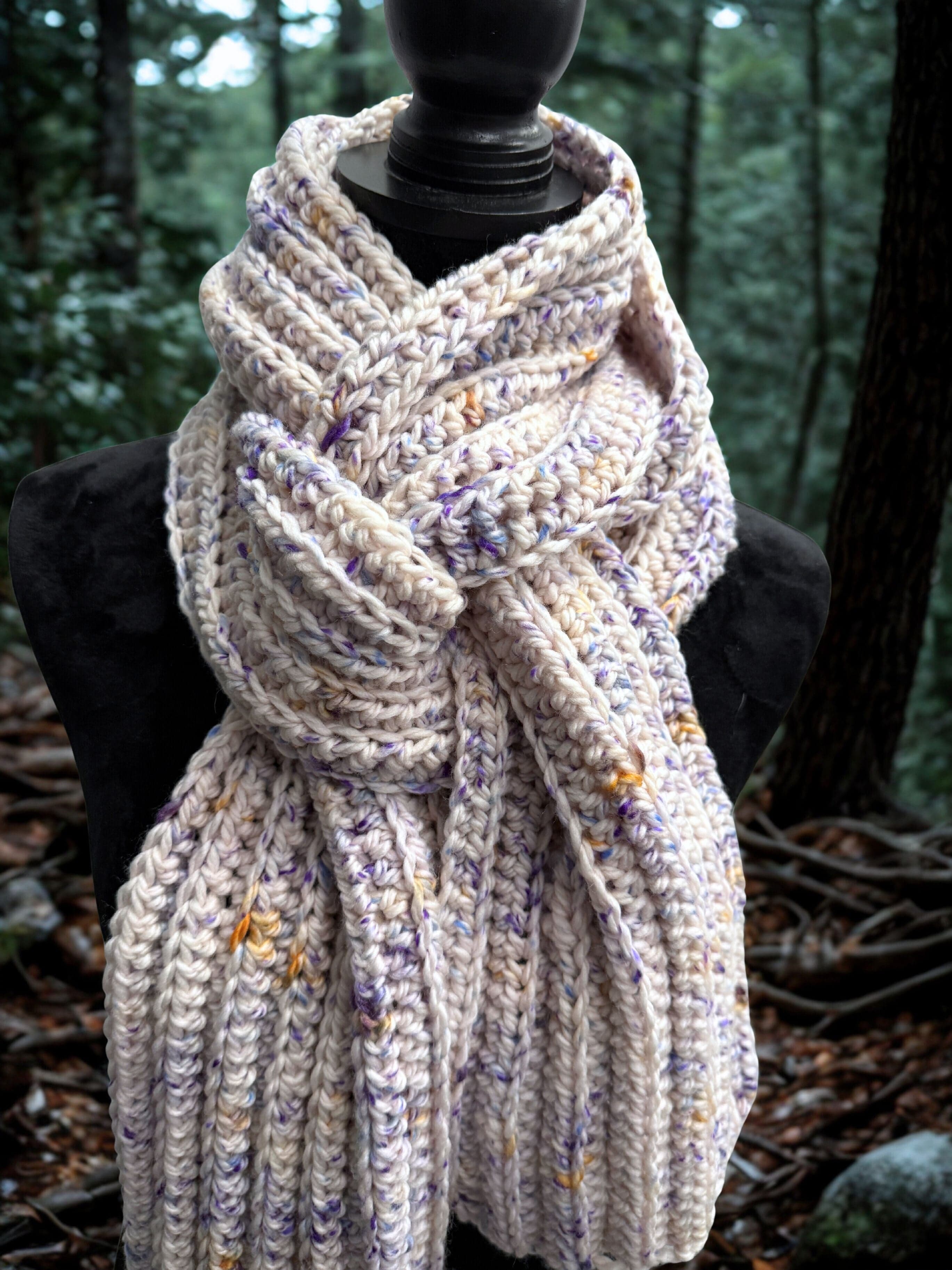 Sunday Stroll Crochet Scarf detail view 2 by Mountaintop Yarn