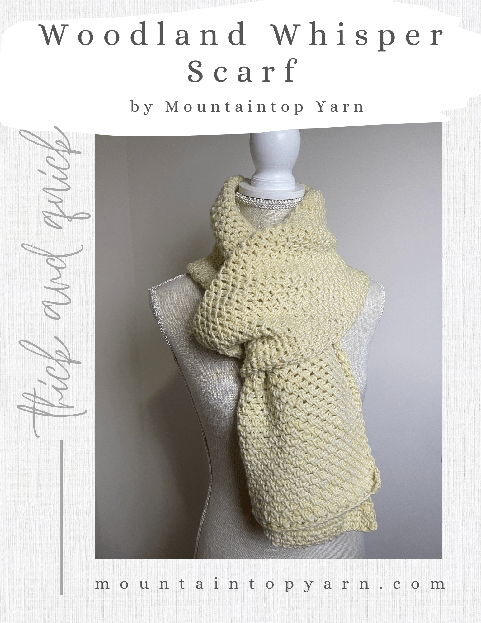 Woodland Whisper Scarf Crochet Pattern Digital Patterns by Mountaintop Yarn