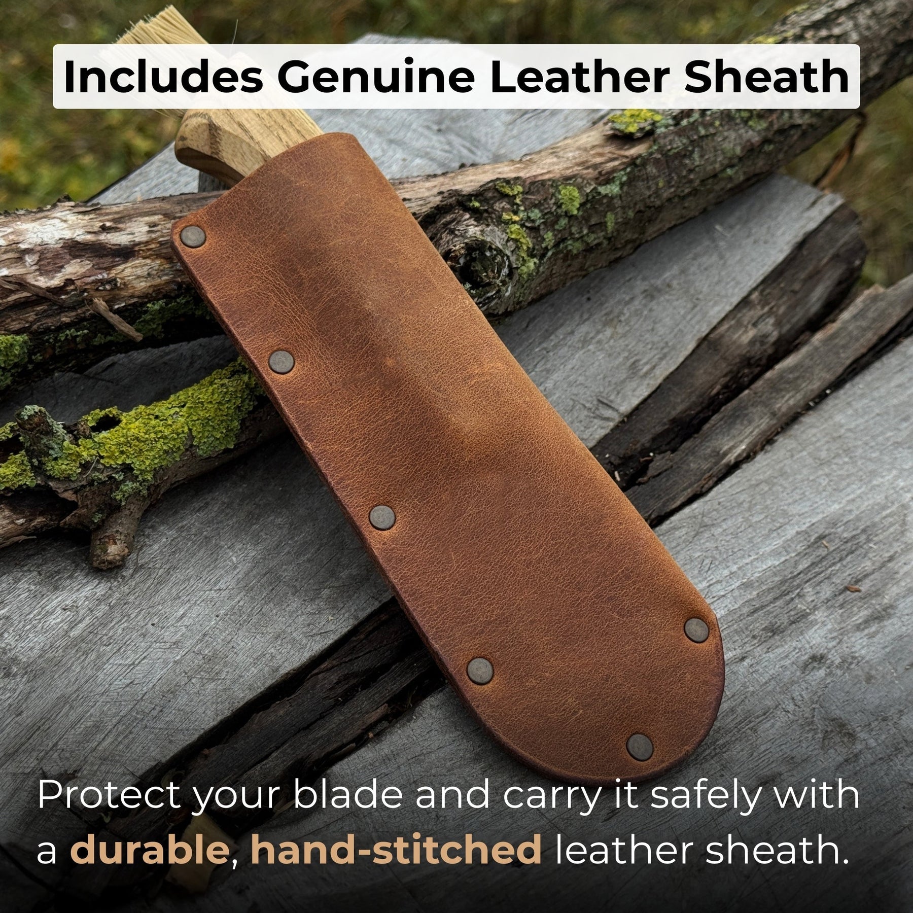 Mushroom Knife for Forest Walks, 6 cm (2.36 inches) detail view by Sharky Forged Steel Tools