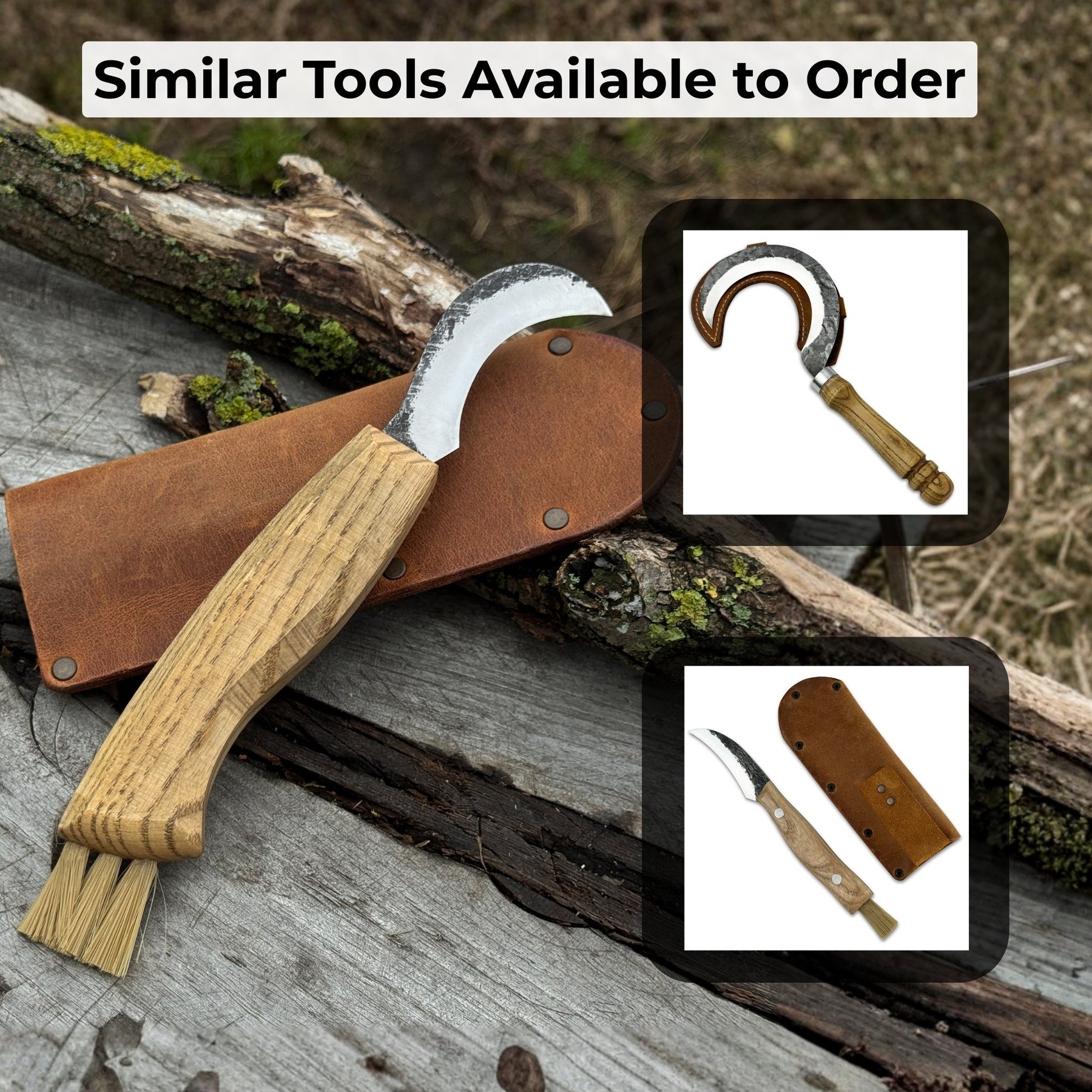 Mushroom Knife for Forest Walks, 6 cm (2.36 inches) detail view by Sharky Forged Steel Tools