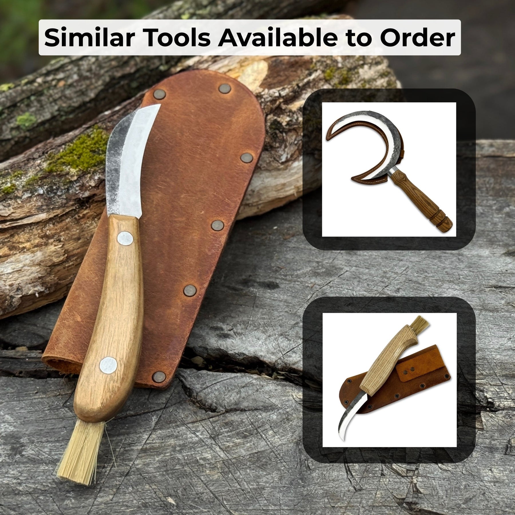 Mushroom Knife for Forest Walks, 6.5 cm (2.56 inches) detail view by Sharky Forged Steel Tools