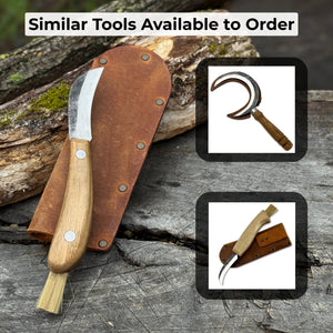 Mushroom Knife for Forest Walks, 6.5 cm (2.56 inches) detail view by Sharky Forged Steel Tools