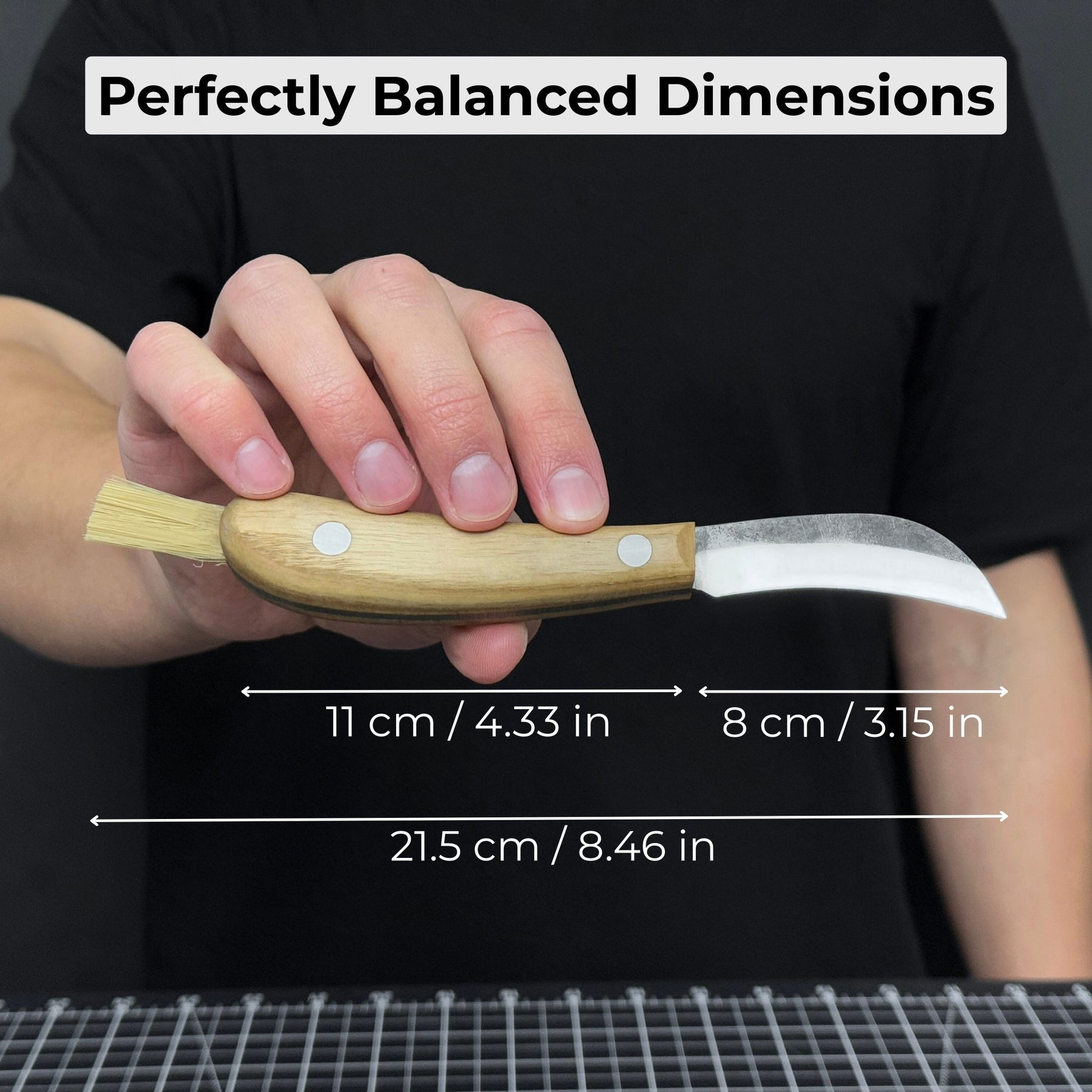 Mushroom Knife for Forest Walks, 6.5 cm (2.56 inches) detail view by Sharky Forged Steel Tools