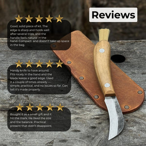 Mushroom Knife for Forest Walks, 6.5 cm (2.56 inches) detail view by Sharky Forged Steel Tools