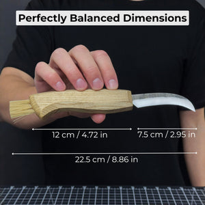 Mushroom Knife with Brush For Harvesting, 7.5 cm (2.95 inches) detail view by Sharky Forged Steel Tools