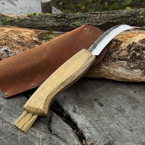 Mushroom Knife with Brush For Harvesting, 7.5 cm (2.95 inches) by Sharky Forged Steel Tools