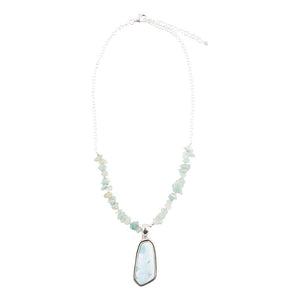 Natural Wonders Blue Larimar and Sterling Silver Necklace detail view by Barse Jewelry
