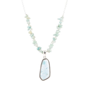 Natural Wonders Blue Larimar and Sterling Silver Necklace by Barse Jewelry