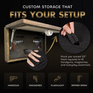 Deer Stream Buck Mountains Gun Concealment Furniture - Handcrafted Hidden Gun Storage Wall Decor - Hidden Safe Furniture with