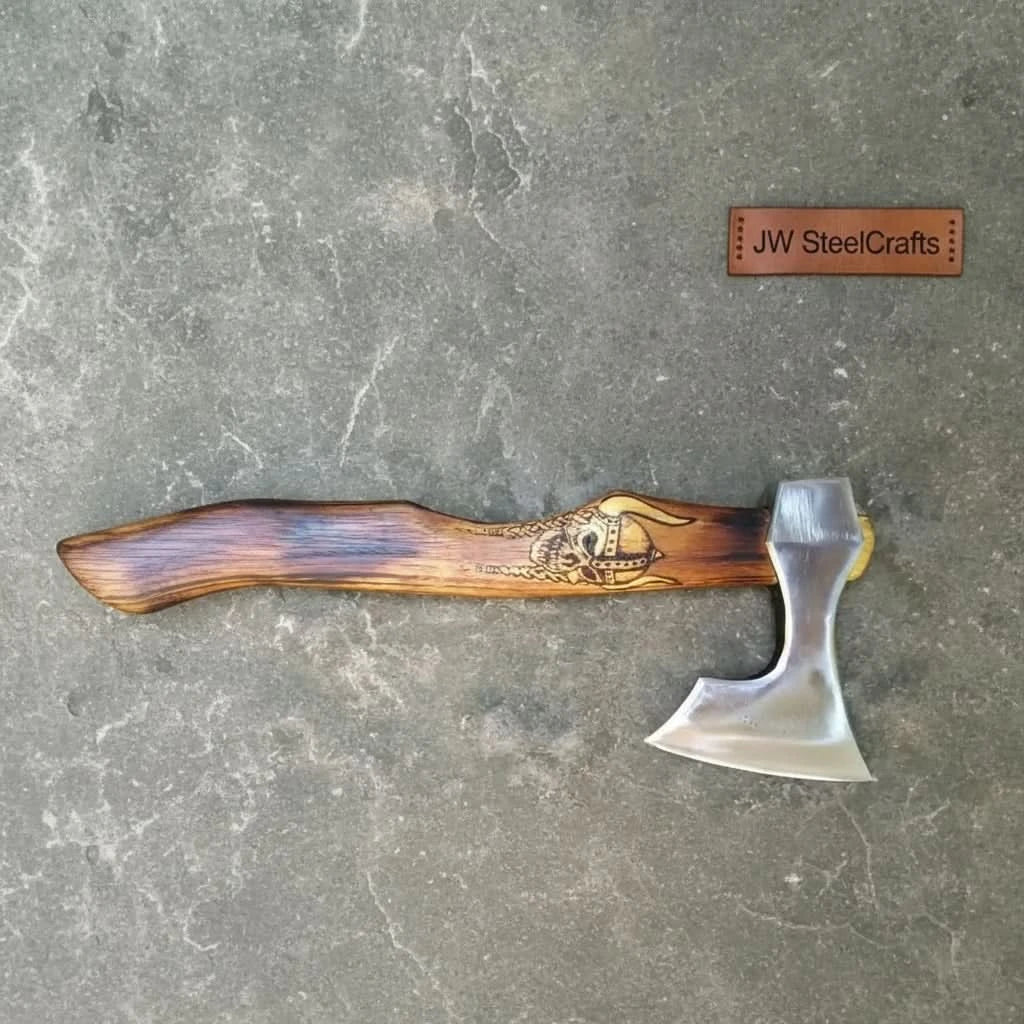 Handmade Viking Bearded Axe – Stainless Steel Head with Engraved Hardwood Handle | JW SteelCrafts by JW SteelCrafts, Southern lifestyle apparel main product photo