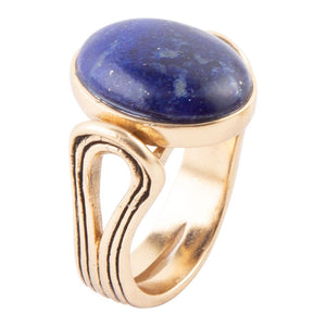 Nova Blue Lapis and Golden Bronze Oval Ring by Barse Jewelry