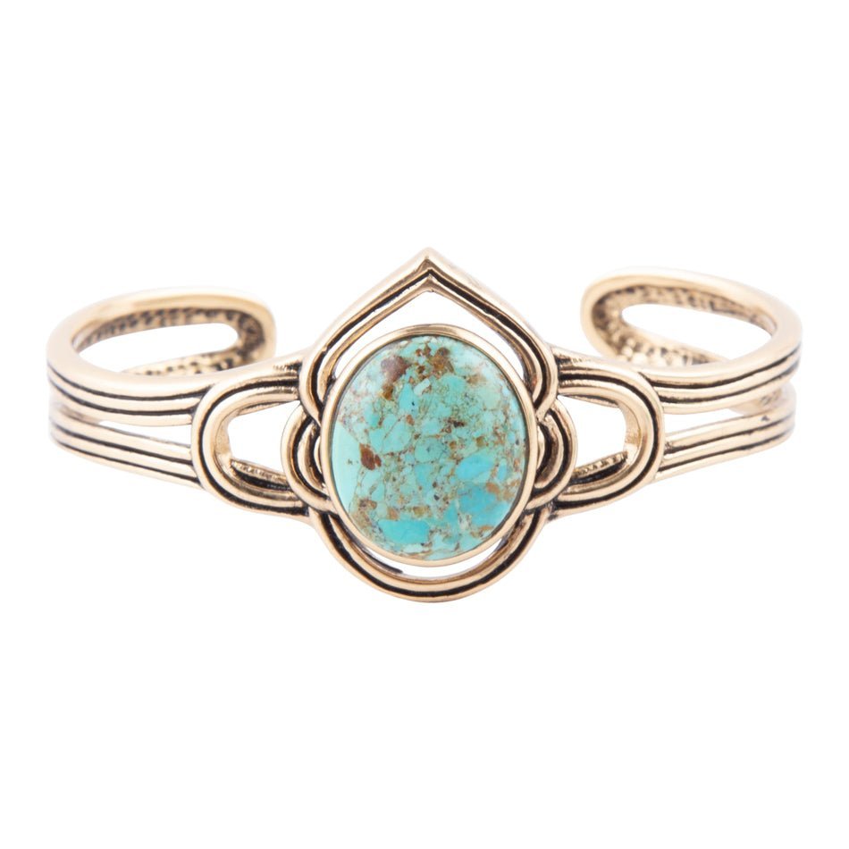 Nova Turquoise and Bronze Cuff Bracelet detail view by Barse Jewelry