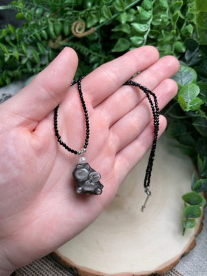 Obsidian Pegasus Choker Necklace detail view by Copper Ashes