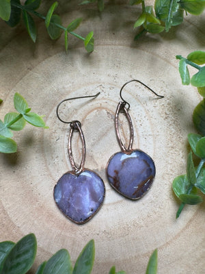 Ocean Jasper Heart Earrings by Copper Ashes