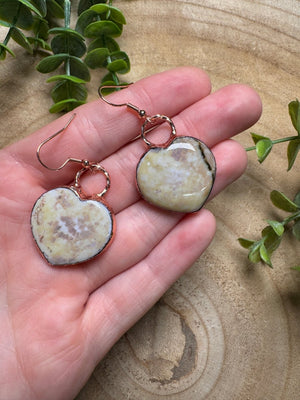 Ocean Jasper Heart Earrings detail view by Copper Ashes