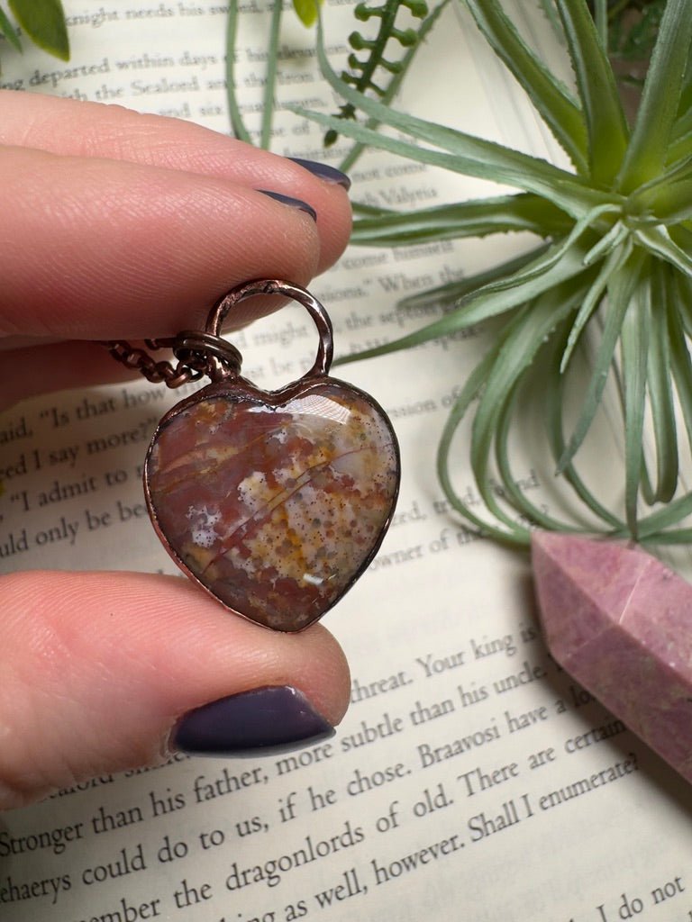 Ocean Jasper Heart Necklace by Copper Ashes