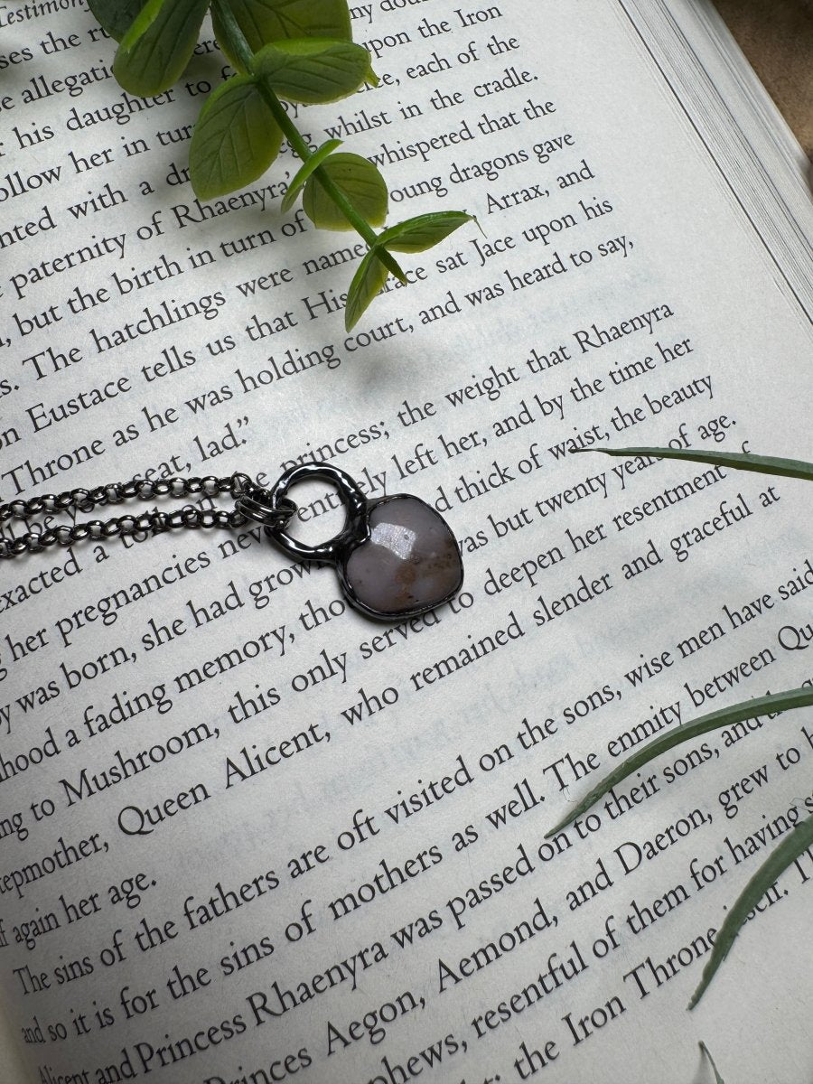 Ocean Jasper Heart Necklace detail view by Copper Ashes