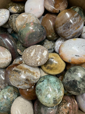 Ocean Jasper Palm Stone detail view by Copper Ashes