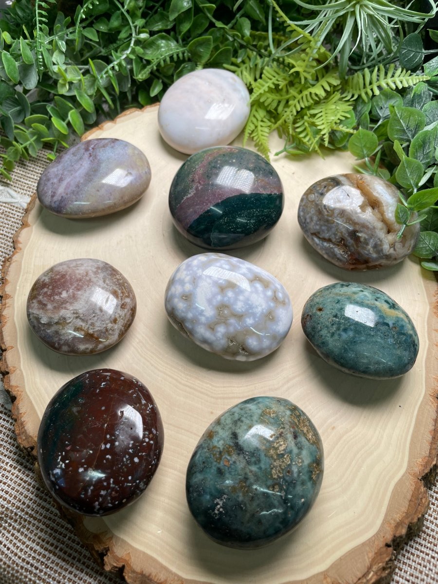 Ocean Jasper Palm Stone detail view by Copper Ashes