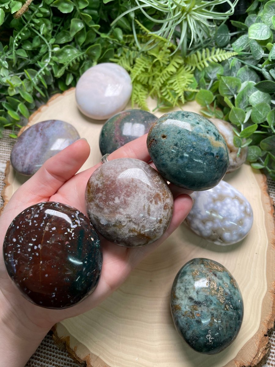 Ocean Jasper Palm Stone by Copper Ashes