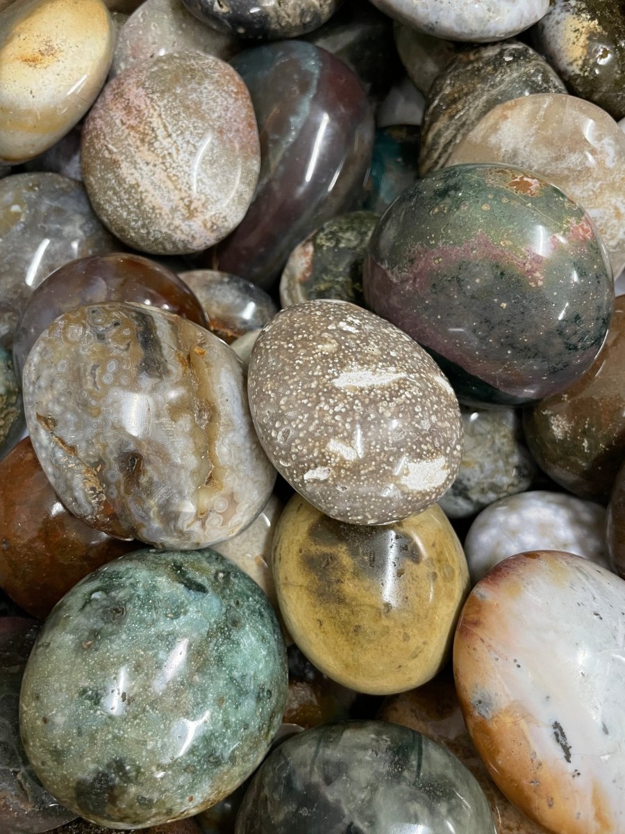 Ocean Jasper Palm Stone detail view by Copper Ashes