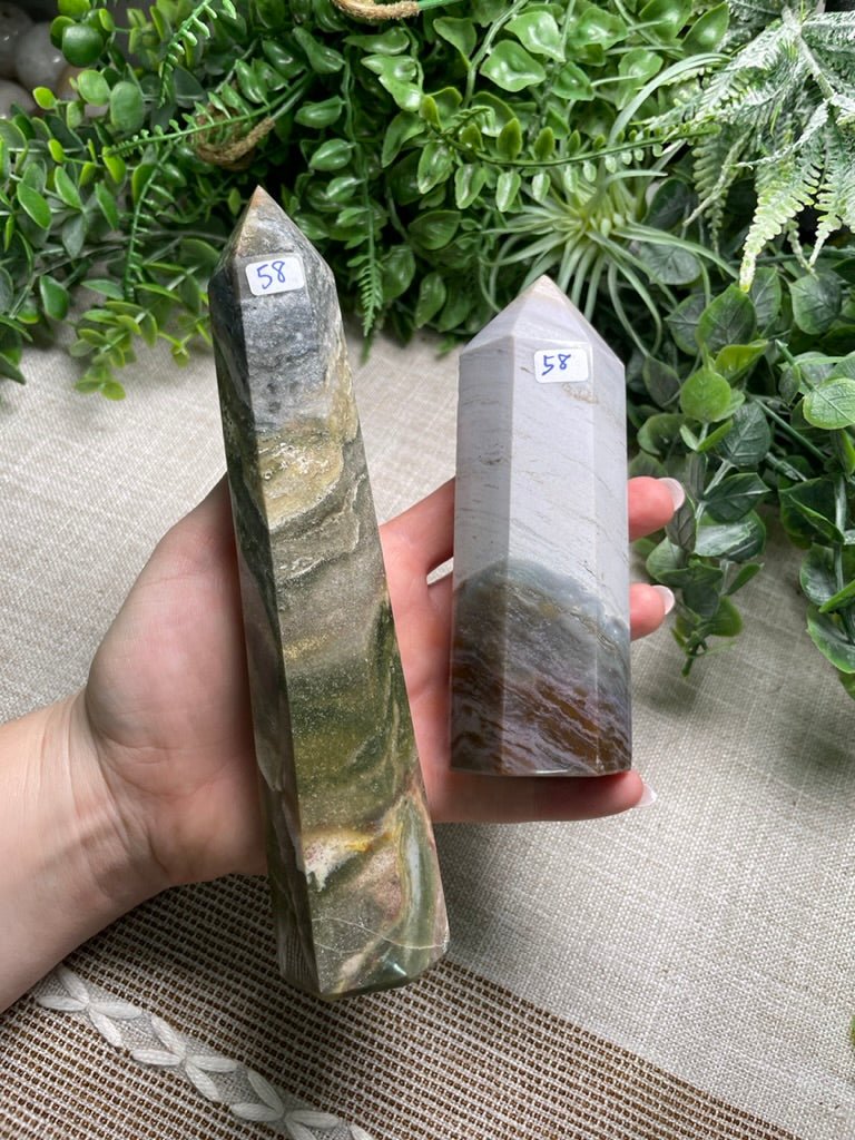 Ocean Jasper Tower detail view by Copper Ashes