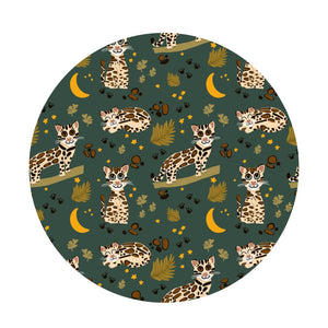 Additional view of Ocelot bamboo baby zip pajamas with hand drawn animal print