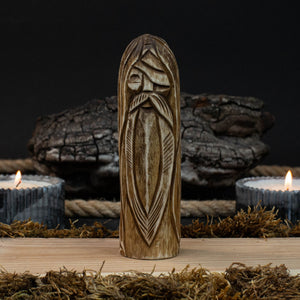Odin Figurine – 13 cm (5.1 inches) Hand-Carved Wooden Norse God Statue by Sharky Forged Steel Tools