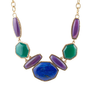 Odyssey Lapis Multi Stone Statement Necklace by Barse Jewelry