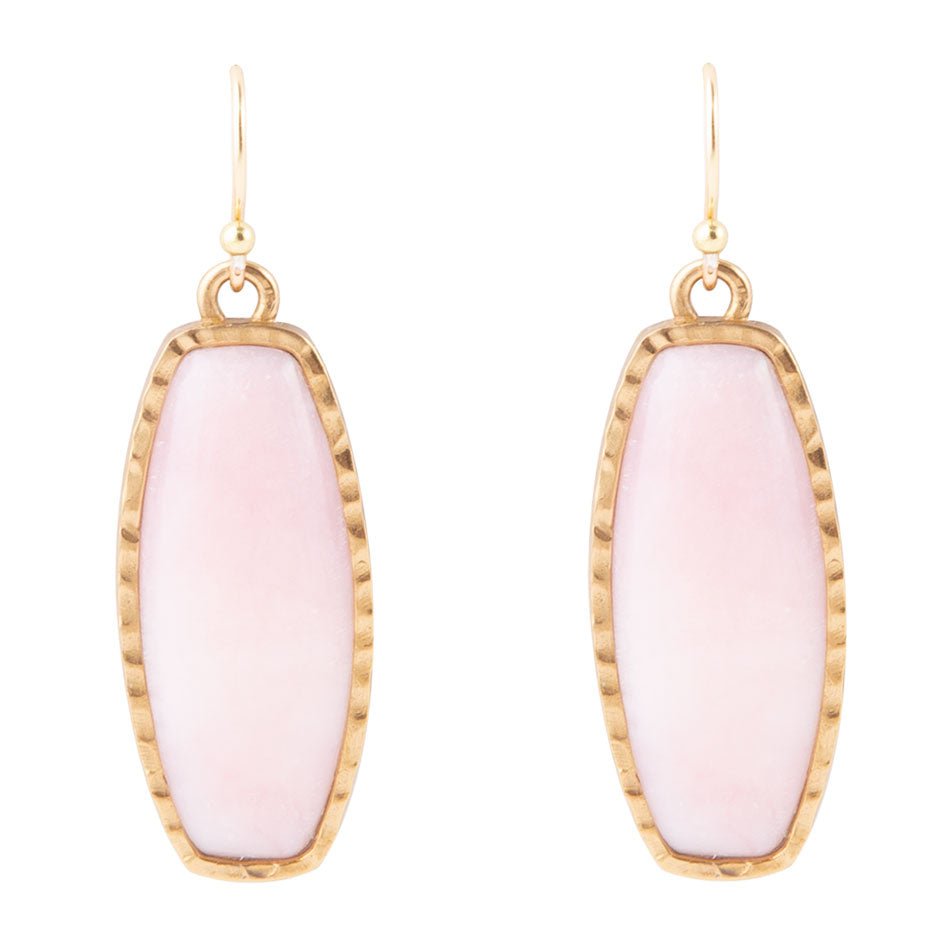 Odyssey Long Pink Opal and Bronze Earrings by Barse Jewelry