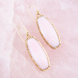 Odyssey Long Pink Opal and Bronze Earrings detail view by Barse Jewelry