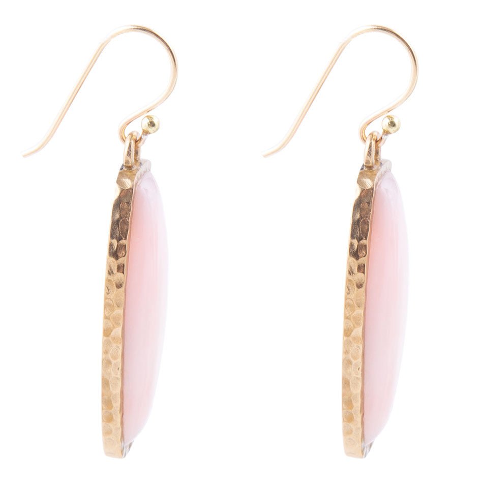 Odyssey Long Pink Opal and Bronze Earrings detail view by Barse Jewelry