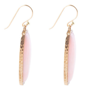 Odyssey Long Pink Opal and Bronze Earrings detail view by Barse Jewelry