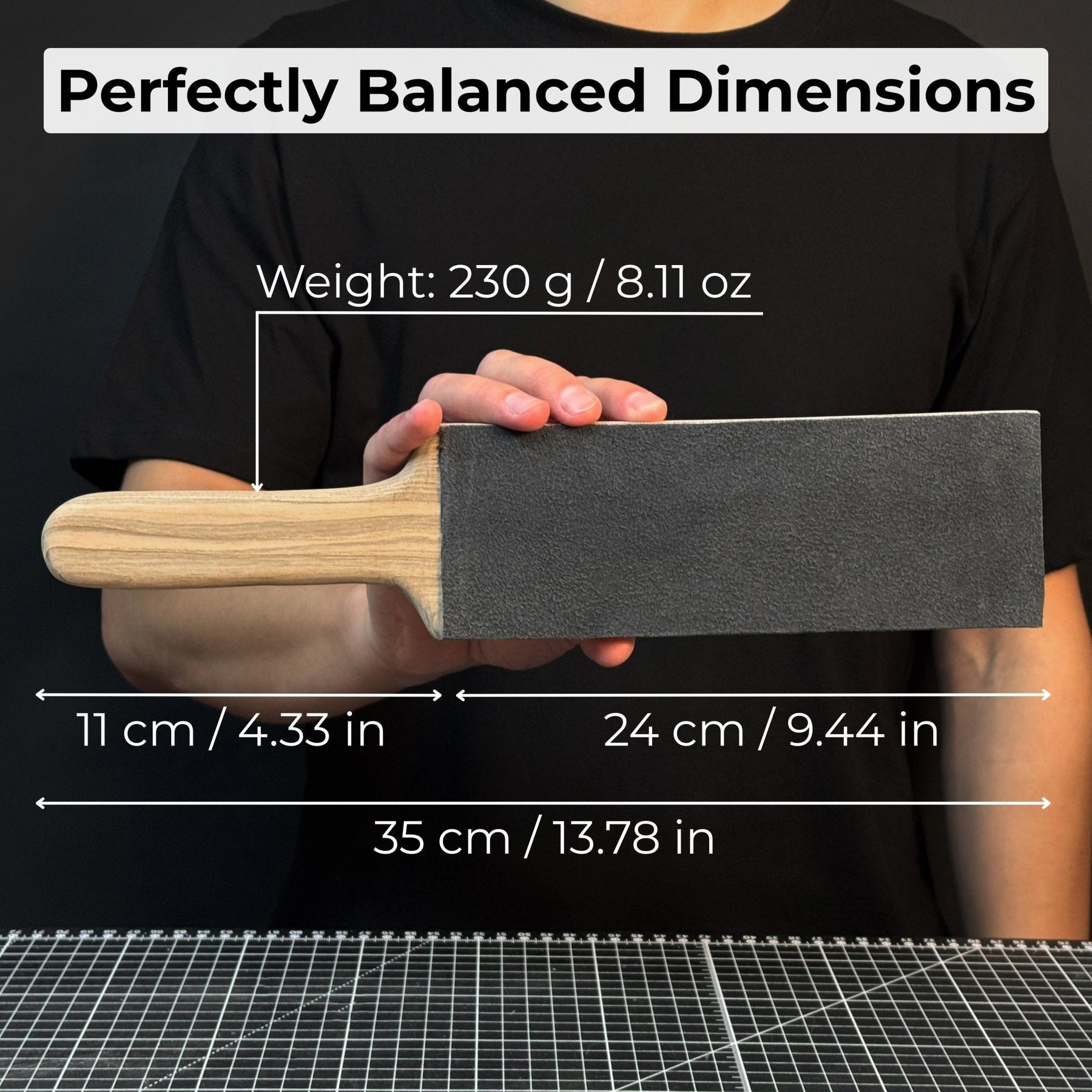 One-Sided Leather Strop For Knife Sharpening & Polishing Compound detail view by Sharky Forged Steel Tools