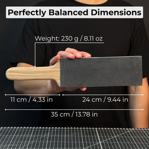 One-Sided Leather Strop For Knife Sharpening & Polishing Compound detail view by Sharky Forged Steel Tools