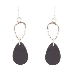 Onyx and Sterling Silver Drop Earrings by Barse Jewelry