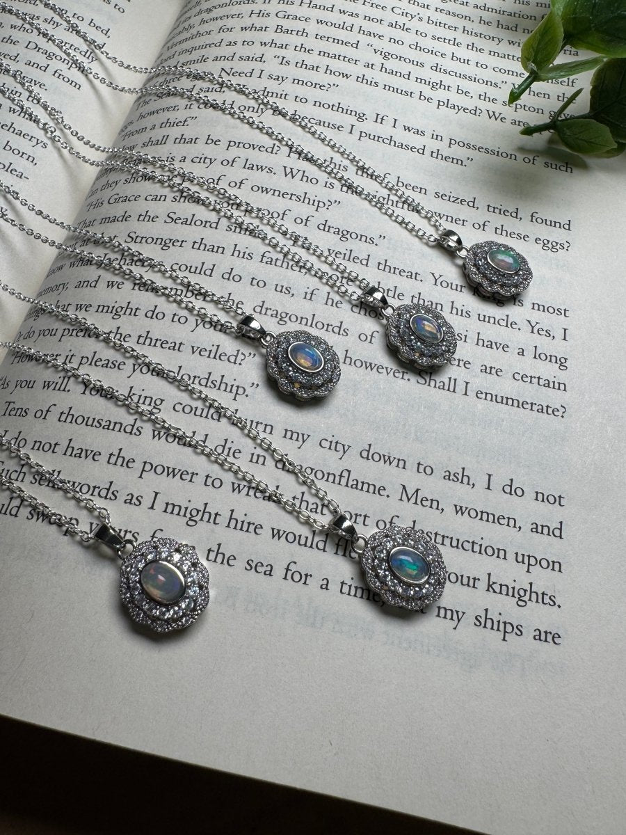 Opal Necklace detail view by Copper Ashes