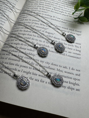 Opal Necklace detail view by Copper Ashes