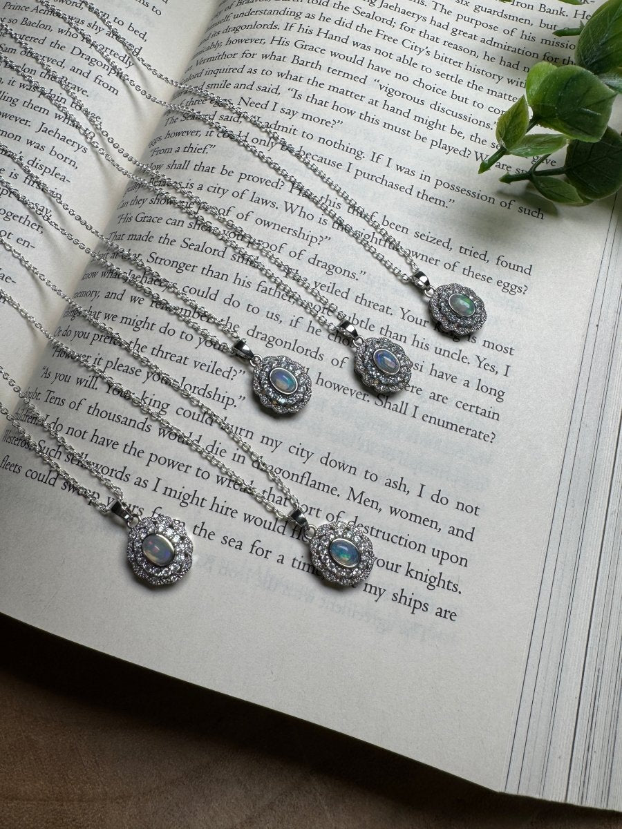 Opal Necklace detail view by Copper Ashes