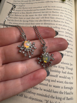 Opal Necklace Adjustable detail view by Copper Ashes