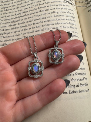 Opal Necklace Adjustable detail view by Copper Ashes